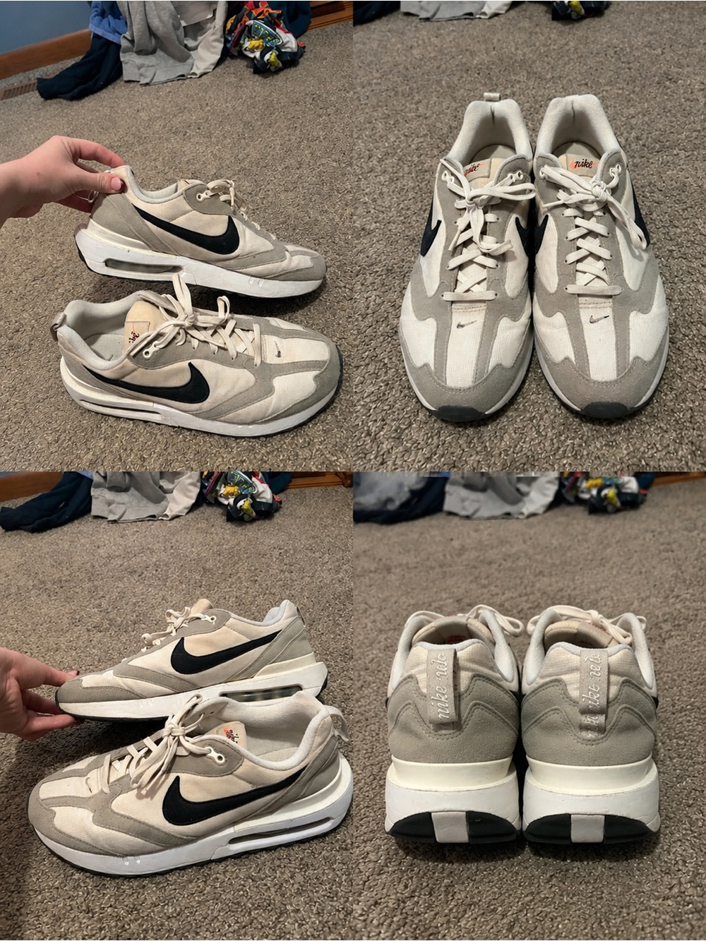 Nike Men’s Cream & Black Retro Runner Sneakers